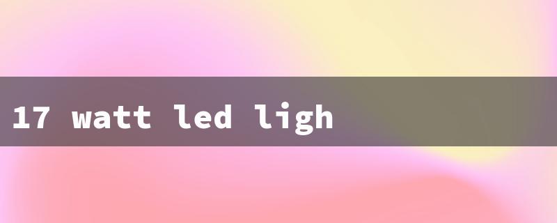 17 watt led light（17W LED Bulb Query）